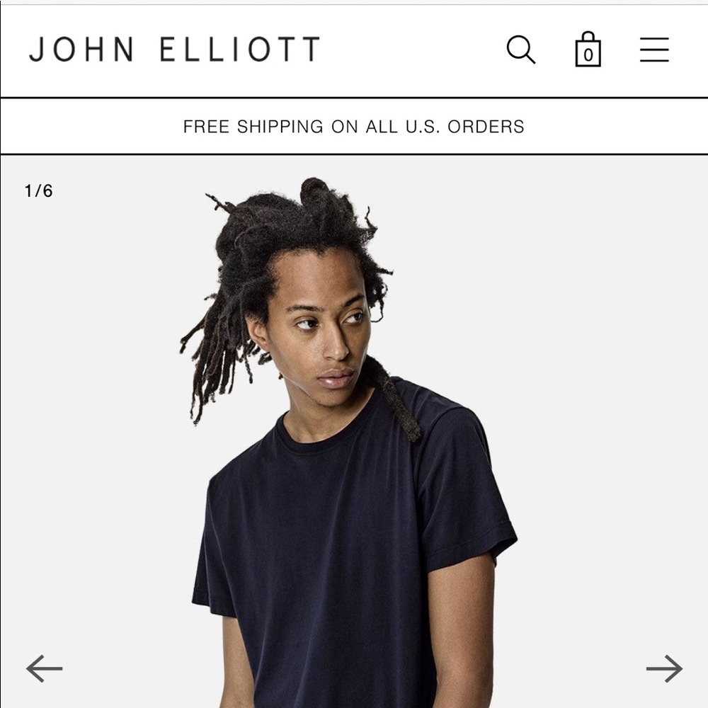 John Elliott Dark Navy crew neck tee
